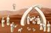 Picture of Stable with Angel cm 8 (3,1 inch) Stella Nativity Scene modern style natural colour Val Gardena wood