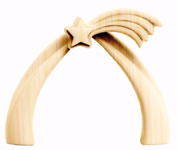 Imagen de Establo estilizado con estrella Belén Stella 10 cm madera natural