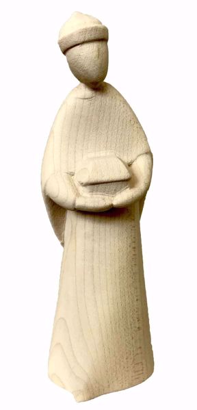 Picture of Black Wise King Stella Nativity 12 cm (4,7 inch) modern natural wood