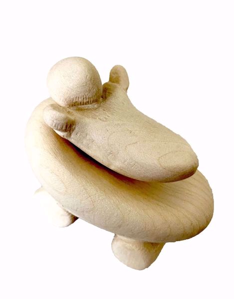 Imagen de Niño Jesús con Cuna Belén Stella 16 cm estilizado madera natural