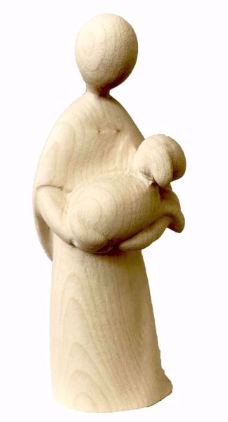 Imagen de Pastor con Oveja Belén Stella 16 cm estilizado madera natural