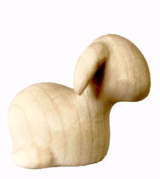 Imagen de Oveja acostada Belén Stella 16 cm estilizado madera natural