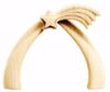 Imagen de Establo estilizado con estrella Belén Stella 14 cm madera natural
