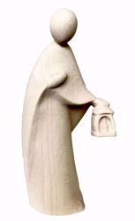 Immagine di San Giuseppe cm 14 (5,5 inch) Presepe Stella stile moderno colore naturale in legno Val Gardena