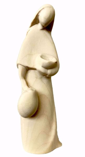 Imagen de Pastora con Ánfora Belén Stella 14 cm estilizado madera natural