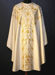 Picture of Collarless Chasuble with floral and chalice embroidery Vatican Canvas  Ivory, Red, Green, Violet