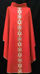 Imagen de Casulla, Cuello Anillo, bordado directo patrón geométrico Lona Vaticana Marfil Rojo Verde Violeta
