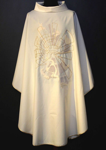 Picture of Modern Chasuble | Roll collar | Embroidery | Vatican fabric