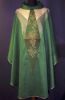 Picture of Green Modern Chasuble | Roll collar | Dégradé embroidery | Grapes | Vatican fabric