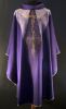 Immagine di Casula moderna viola collo anello ricamo diretto dégradé Croce di Spine tela vaticana