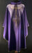 Picture of Modern Chasuble Ring Neck Cross of Thorns shading gold wool embroidery Vatican Canvas Violet