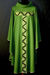 Picture of Chasuble Ring Neck Geometric Galloon pure Wool Ivory, Red, Green, Violet
