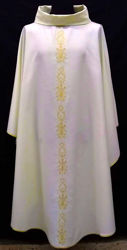 Picture of Chasuble Ring Neck Floral embroidery pure Wool Ivory Red Green Violet