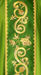 Immagine di Casula Collo ad Anello Stolone in raso motivo floreale Tela Vaticana Avorio Rosso Verde Viola