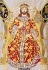 Imagen de Casulla cuello redondo galón bordado Cristo Rey motivo floral símbolos