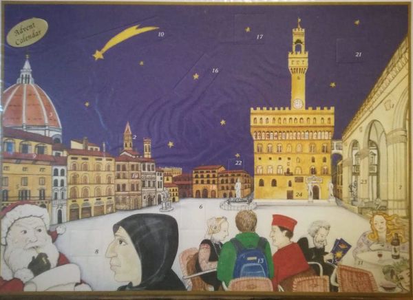 Imagen de Calendario de Adviento Navidad Florencia Plaza de la Señoría 33x25 cm (13x 9.8 inch)