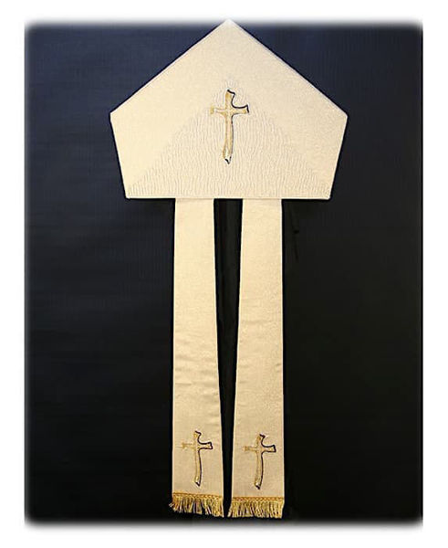 Picture of Shantung modern Mitre with cord, gold and colors embroidery