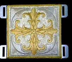 Immagine di Fermaglio di piviale Acciaio Ricamato Oro Sablé