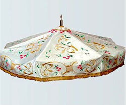 Picture of Processional Umbrella Embroidery Satin White Red Green Violet