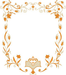 Picture of CUSTOMIZED Processional Banner cm 88x101 (34,6x39,7 inch) Satin Gold Leaves and Spikes Embroidery 
