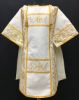 Immagine di Tunicella in tela vaticana ricamo ramage IHS oro
