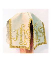Picture of Ciborium Veil IHS Embroidery Satin White Red Green Violet