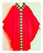 Picture of Chasuble Gold filigree Embroidery Lurex Crystal rhinestones Wool Ivory Red Green Violet