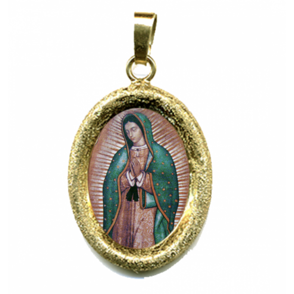 Imagen de Colgante Virgen de Guadalupe 19x24 mm plata y esmalte