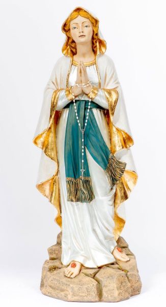 Picture of Our Lady of Lourdes cm 110 (44 Inch) hand painted Resin Fontanini Statue for Outdoor Use