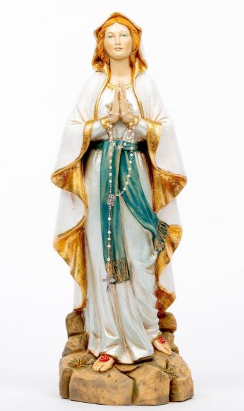 Picture of Our Lady of Lourdes cm 52 (20 Inch) hand painted Resin Fontanini Statue for Outdoor Use