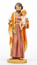 Picture of Saint Joseph with Child cm 50 (20 Inch) hand painted Resin Fontanini Statue for Outdoor Use