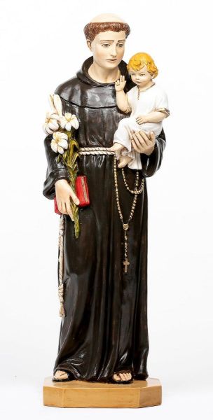 Immagine di Sant'Antonio da Padova con Bambino cm 104 (41 Inch) Statua Fontanini in Resina per esterno dipinta a mano