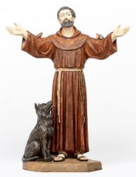 Immagine di San Francesco d’Assisi cm 100 (40 Inch) Statua Fontanini in Resina per esterno dipinta a mano