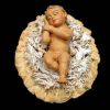 Picture of Baby Jesus and cradle 2 pcs Velardita Nativity 26 cm (10,2 inch) sicilian terracotta 