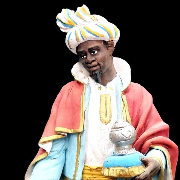 Picture of Black Wise King Velardita Nativity 26 cm (10,2 inch) sicilian terracotta 