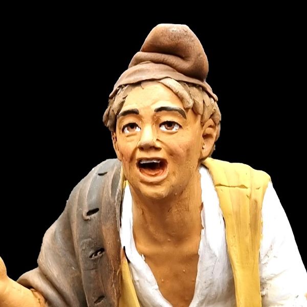 Picture of Amazed Shepherd Velardita Nativity 26 cm (10,2 inch) sicilian terracotta