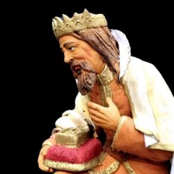 Picture of Saracen Wise King Kneeling cm 26 (10,2 inch) Velardita Sicilian Nativity in Terracotta 