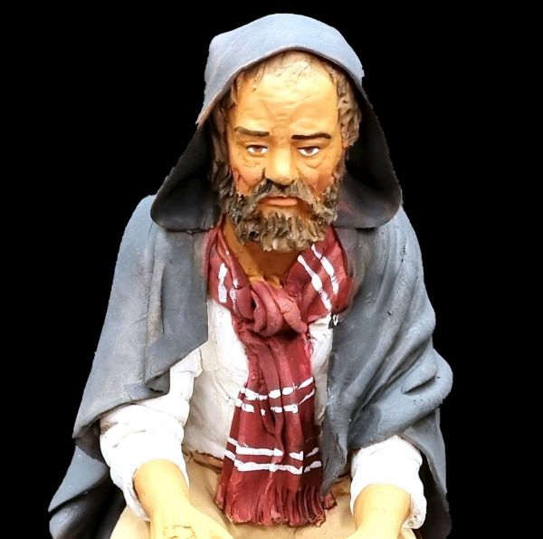 Imagen de Tío Gennaro calentándose las manos Belén Velardita 26 cm siciliano terracota 