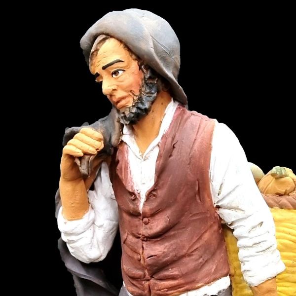 Imagen de Pastor con Calabazas Belén Velardita 26 cm siciliano terracota 