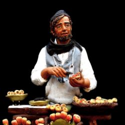 Imagen de Pastor que vende chumbos cm 26 (10,2 inch) Pesebre Siciliano Velardita en terracota 