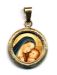 Picture of Our Lady of Good Counsel Gold plated Silver and Porcelain round Pendant diamond-cut finish Diam mm 19 (075 inch) Unisex Woman Man