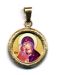Imagen de Virgen de la Ternura Medalla colgante redonda acabado martillado Diám mm 19 (0 75 inch) Plata con baño de oro y Porcelana Unisex Mujer Hombre
