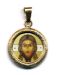 Picture of The Holy Face Gold plated Silver and Porcelain round Pendant diamond-cut finish Diam mm 19 (075 inch) Unisex Woman Man