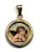 Imagen de Ángel Medalla colgante redonda acabado martillado Diám mm 19 (0 75 inch) Plata con baño de oro y Porcelana Unisex Mujer Hombre y Niños