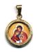 Imagen de Sagrada Familia Medalla colgante redonda acabado martillado Diám mm 19 (0 75 inch) Plata con baño de oro y Porcelana Unisex Mujer Hombre