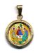Imagen de Trinidad Medalla colgante redonda acabado martillado Diám mm 19 (0 75 inch) Plata con baño de oro y Porcelana Unisex Mujer Hombre