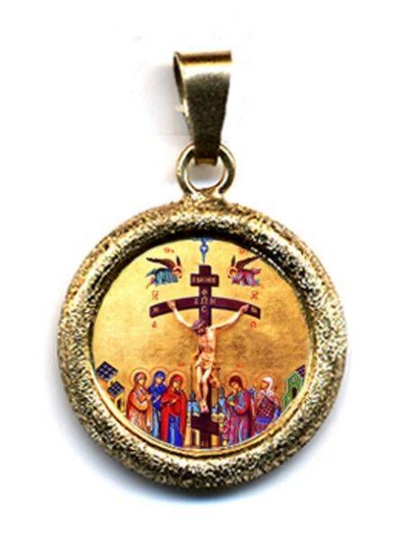 Imagen de Colgante Crucifixión de Jesús 19 mm plata y esmalte