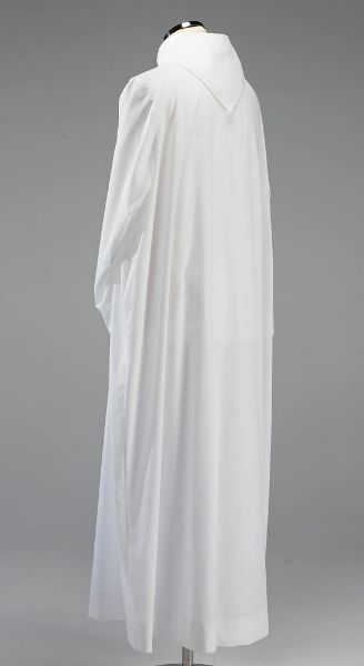Picture of Liturgical Alb false hood raglan sleeve no folds Cotton blend priestly Tunic Felisi 1911 Ivory White 
