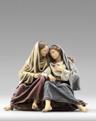 Immagine di Gruppo Maria e Maddalena addolorate cm 20 (7,9 inch) Presepe vestito Immanuel stile orientale statue in legno Val Gardena abiti in stoffa