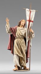 Picture of Resurrection of Jesus Christ cm 20 (7,9 inch) Immanuel dressed Nativity Scene oriental style Val Gardena wood statue fabric clothes